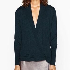 Zara Long Sleeve Cross Over Knit Sweater